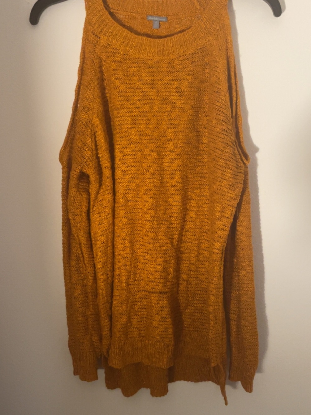 Charlotte Russe Mustard Cold-Shoulder Knit Sweater